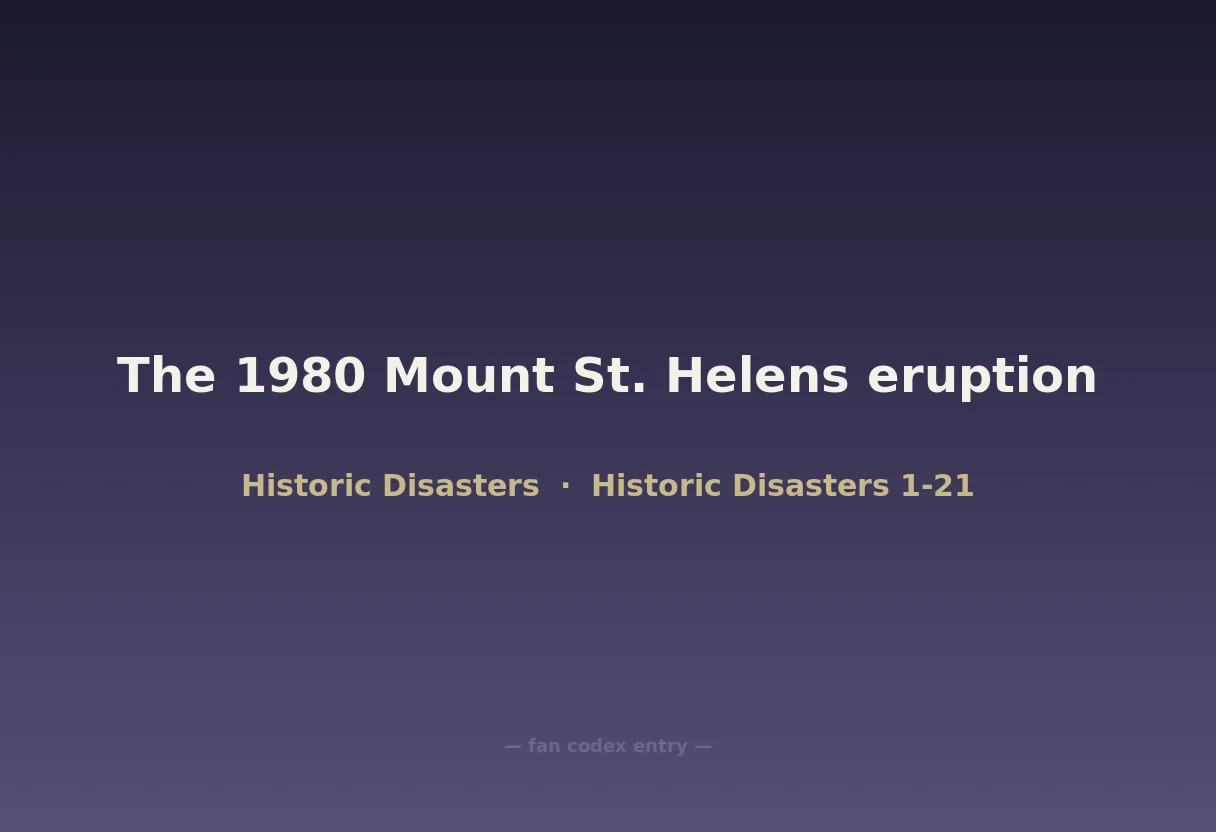 The 1980 Mount St. Helens eruption