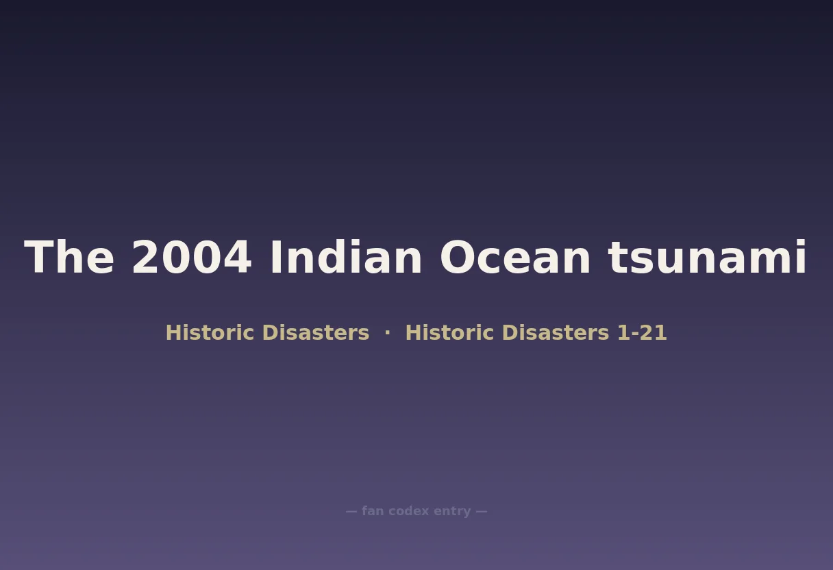 The 2004 Indian Ocean tsunami